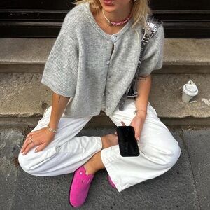 Gray Women's Cardigan Sweater